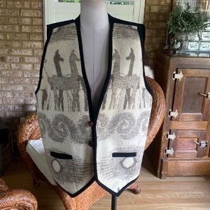 ANDES MADE IN ECUADOR VINTAGE WOOL APALCA VEST XL EXCELLENT